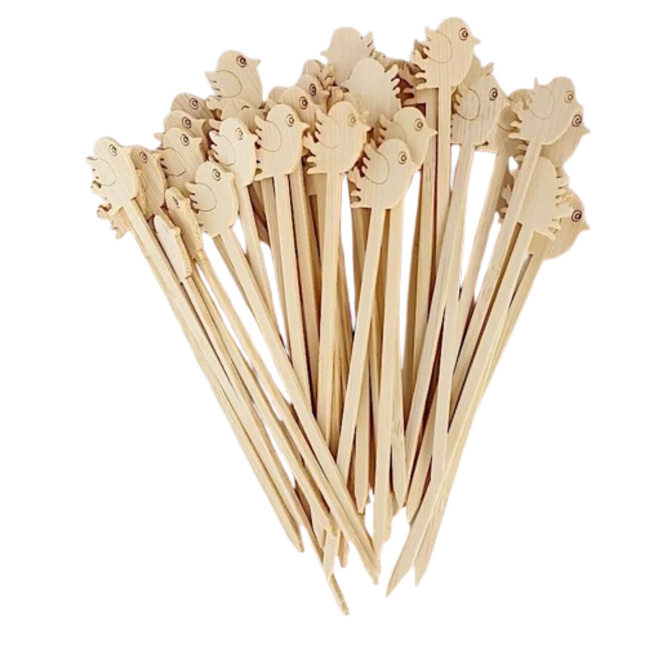 100 Natural Bamboo Skewers Bird Top Sustainable COCKTAIL PICKS Party Decorations